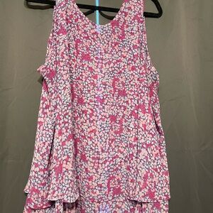 Lane Bryant Pink Multi Floral Tank Top